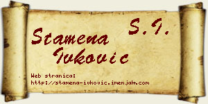 Stamena Ivković vizit kartica